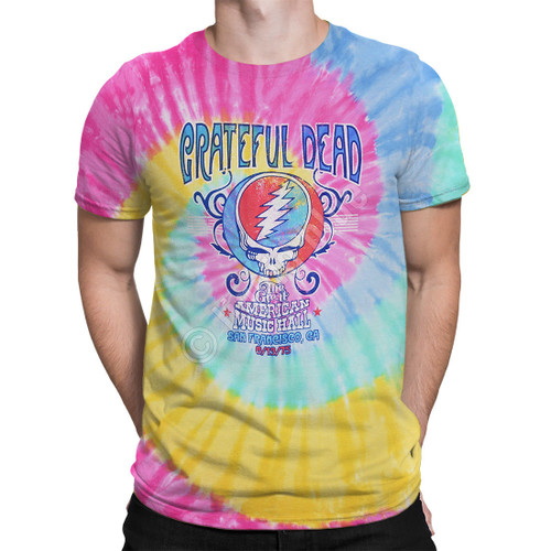 Grateful Dead Spiral Trippy Bears Tie-Dye T-Shirt - XL