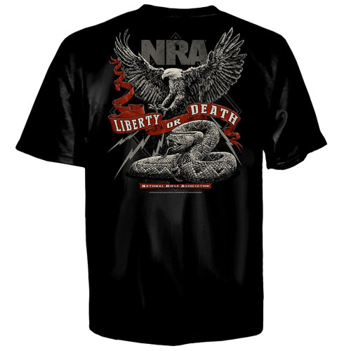 NRA Liberty or Death Rifle Guns Firearms USA American Eagle Mens Shirt 500-2468
