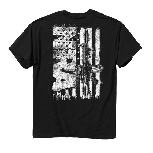 Buck Wear NRA Grit Distressed American Flag Men's Tee Shirt Black White USA Guns Buck Wear NRA Grit Distressed American Flag Men's Tee Shirt Black White USA Guns