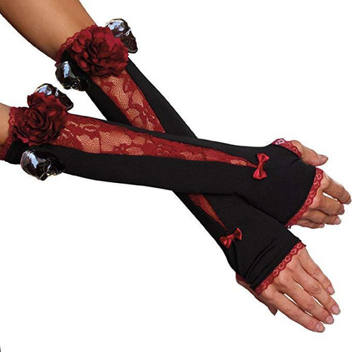 Dreamgirl Spookilicious Lace Gothic Rose Punk Halloween Costume Gloves 11193 Dreamgirl Spookilicious Lace Gothic Rose Punk Halloween Costume Gloves 11193