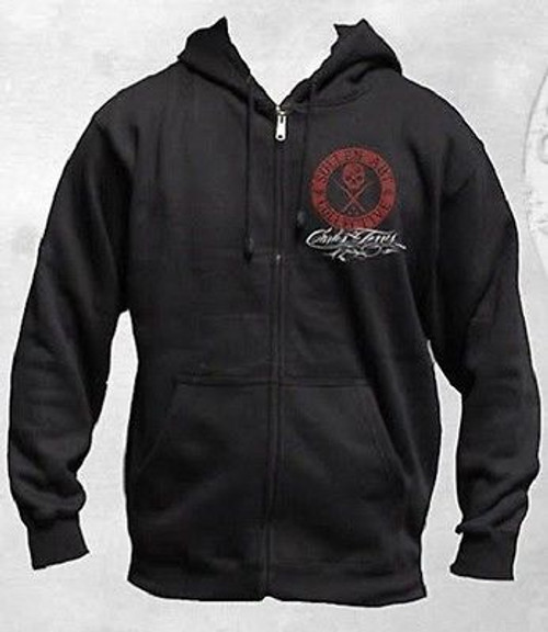 RARE! SULLEN TORRES SKELETON BAR ALCOHOL ZIP UP HOODIE ART INK PUNK TATTOO  M-3XL