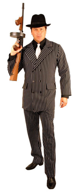 Charades Gangster Mobster Striped Suit Mens Plus Size Halloween Costume 52162 Charades Gangster Mobster Striped Suit Mens Plus Size Halloween Costume 52162