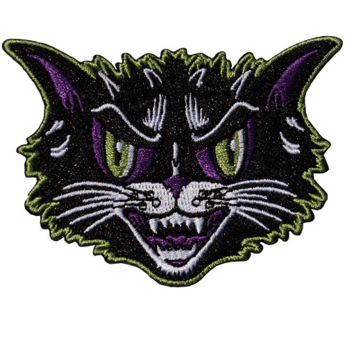 Kreepsville 666 Kattitude Head Cat Kitten Punk Embroidered Iron On Patch PKTH Kreepsville 666 Kattitude Head Cat Kitten Punk Embroidered Iron On Patch PKTH