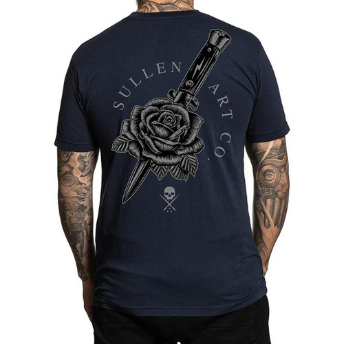 Sullen Art Collective Betrayed Rose Dagger Tattoo Ink Tee Obsidian Shirt SCM1623 Sullen Art Collective Betrayed Rose Dagger Tattoo Ink Tee Obsidian Shirt SCM1623