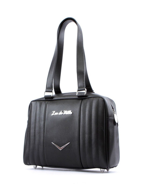 Lux de Ville Carry All Black Punk Goth Rockabilly Tote Handbag Purse CA385BM