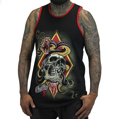 SUMMER '14 SULLEN CLOTHING DIAMONDBACK PUNK TATTOO SNAKE INK TANK TOP S-3XL