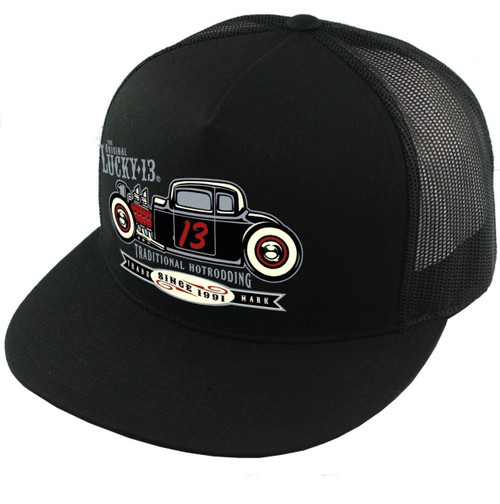 Lucky 13 The Coupe 13 Hot Rod Cars Rockabilly Trucker Snapback Cap