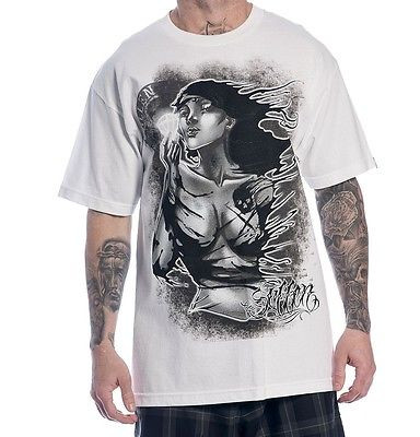SULLEN CLOTHING FOREVER INK SKULL TATTOO GIRL WHITE PUNK GOTH T TEE SHIRT S-5XL