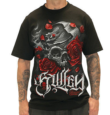 SULLEN CLOTHING JEREMIAH RED ROSES FLOWERS SKULL PUNK GOTH TATTOO T SHIRT S-5XL