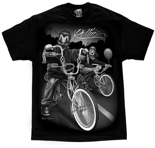 David Gonzales Art DGA Fresh Cut Rolling Clowns Bicycle Gang Ink Men's Tee Shirt David Gonzales Art DGA Fresh Cut Rolling Clowns Bicycle Gang Ink Men's Tee Shirt