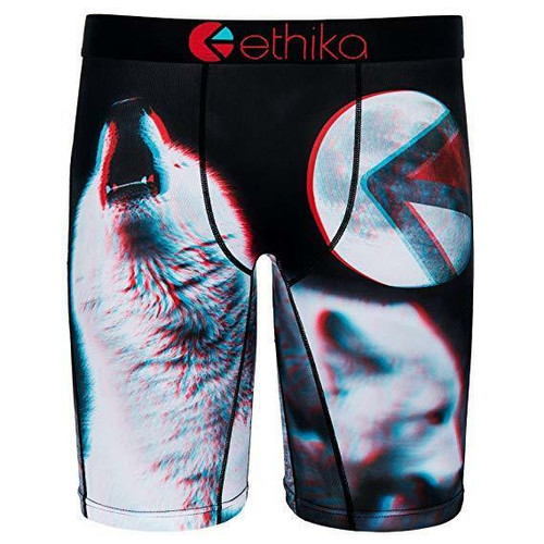 Ethika Staple DREAM GIRL Black White Moon Clouds Stars Long Boxer Briefs  Mns NWT