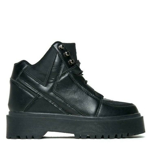 YRU Qozmo Slayr Black Punk Gothic Rave Military Boots Platforms Sneakers Shoes YRU Qozmo Slayr Black Punk Gothic Rave Military Boots Platforms Sneakers Shoes