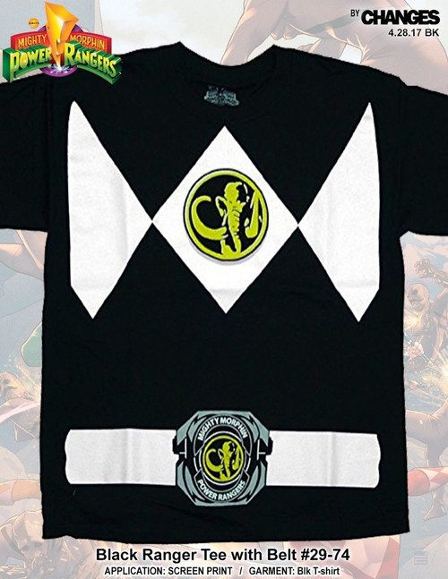 Mighty Morphin Power Rangers Black Ranger Superhero Halloween Costume T Shirt Mighty Morphin Power Rangers Black Ranger Superhero Halloween Costume T Shirt