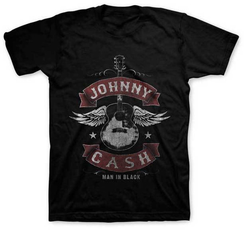 Johnny Cash Winged Guitar Man in Black Country Folk Rock Music T Shirt 30030038 Johnny Cash Winged Guitar Man in Black Country Folk Rock Music T Shirt 30030038