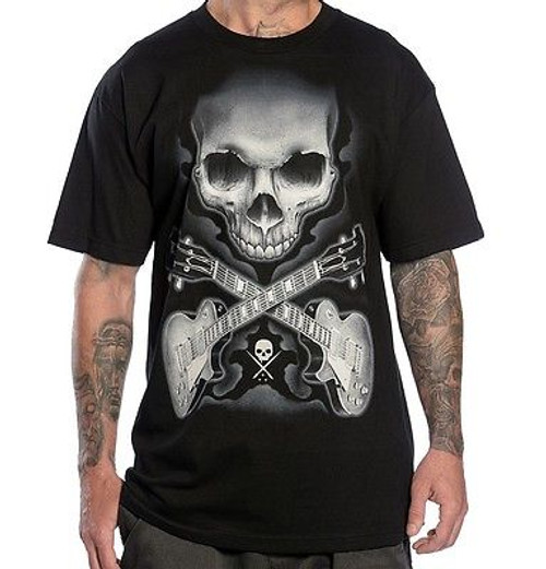 SULLEN CLOTHING ROCK BADGE SKULL GUITAR MUSIC TATTOO PUNK INK BLK T SHIRT S-5XL SULLEN CLOTHING ROCK BADGE SKULL GUITAR MUSIC TATTOO PUNK INK BLK T SHIRT S-5XL