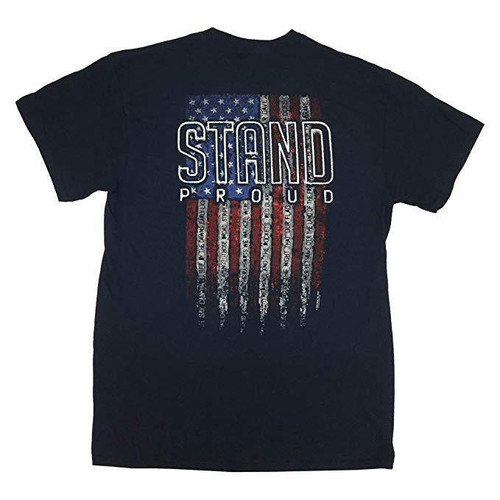 Buck Wear Stand Proud American Flag Distressed Patriotic USA T Shirt 2640 Buck Wear Stand Proud American Flag Distressed Patriotic USA T Shirt 2640