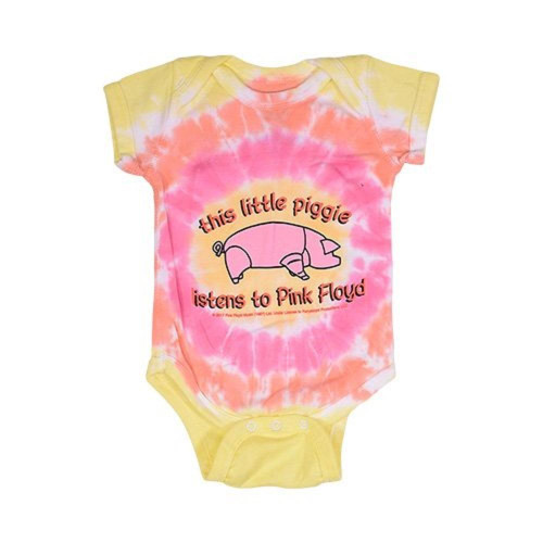 This Lil Piggy Listens to Pink Floyd Tie Dye Baby One Piece Romper Classic Rock This Lil Piggy Listens to Pink Floyd Tie Dye Baby One Piece Romper Classic Rock