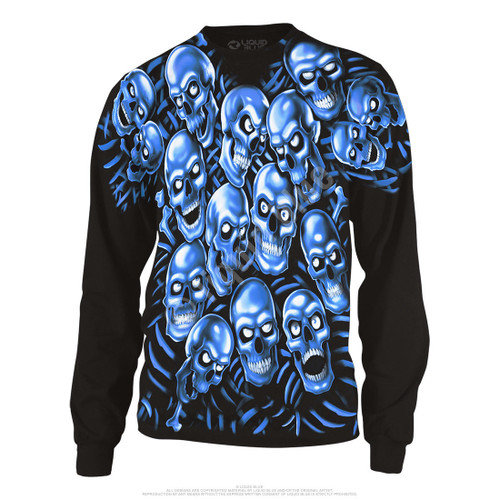 Juicy J Blue Skull Pile Goth Punk Ghoul Skeleton Demon Long Sleeve Shirt 32736 Juicy J Blue Skull Pile Goth Punk Ghoul Skeleton Demon Long Sleeve Shirt 32736