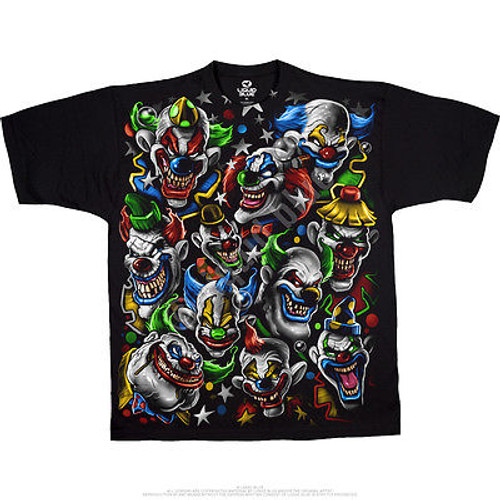 Street Life Colored Clown Urban Punk Goth Rock Tattoo Dark Fantasy T Tee Shirt Street Life Colored Clown Urban Punk Goth Rock Tattoo Dark Fantasy T Tee Shirt