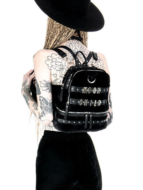 Restyle Crescent Moon Child Faux Furry Gothic Punk Occult School