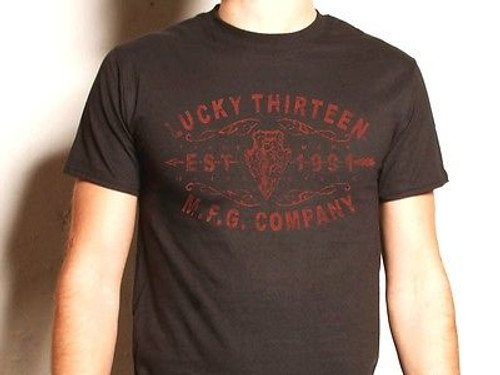 LUCKY 13 ARROWHEAD VINTAGE LOGO TATTOO PUNK GOTH SLIM T TEE SHIRT S M L XL 2XL LUCKY 13 ARROWHEAD VINTAGE LOGO TATTOO PUNK GOTH SLIM T TEE SHIRT S M L XL 2XL