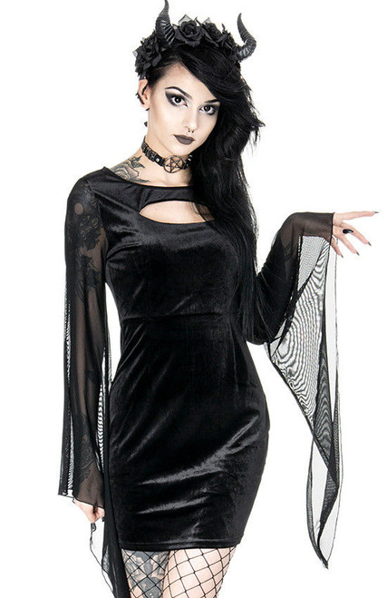 Dead Threads Goth Horror Dress Open Corset Back Womens Sz M Emo Punk  Halloween