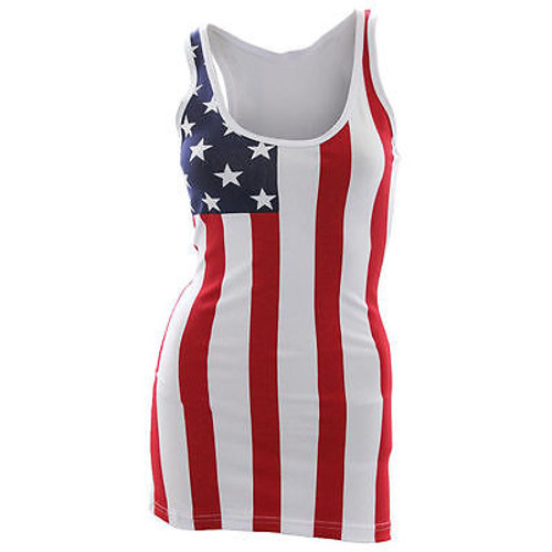 Calhoun Usa Flag Juniors Ladies Army Patriotic Patriot America Racerback Tank