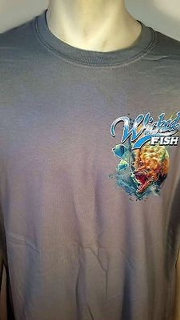 Wicked Fish Fighting Bucktail Fluke Fishing USA America Mens T Tee Shirt S- 3XL - Fearless Apparel