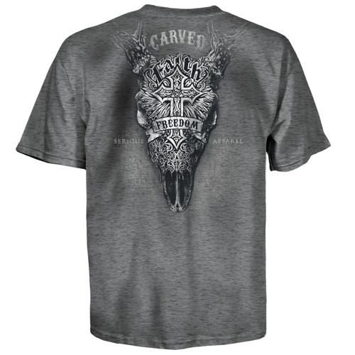 Carved Faith & Freedom America USA Skull Flag Cross Black Mens T Shirt 552-2501 Carved Faith & Freedom America USA Skull Flag Cross Black Mens T Shirt 552-2501