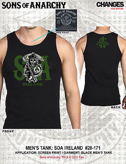 Sons Of Anarchy Soa Ireland Irish Shamrock Biker Goth Tank Top T Tee Shirt S-3Xl Sons Of Anarchy Soa Ireland Irish Shamrock Biker Goth Tank Top T Tee Shirt S-3Xl