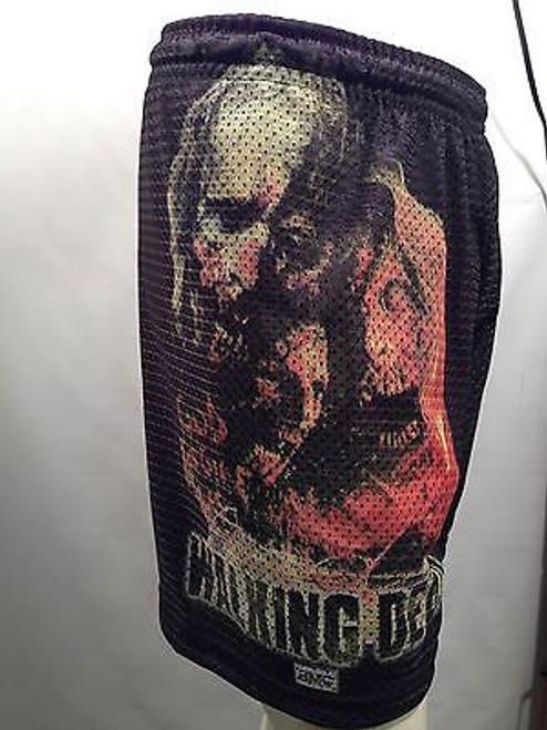 Authentic Walking Dead Illustrated Zombies Mesh Shorts Tv Show Amc S-2Xl Authentic Walking Dead Illustrated Zombies Mesh Shorts Tv Show Amc S-2Xl