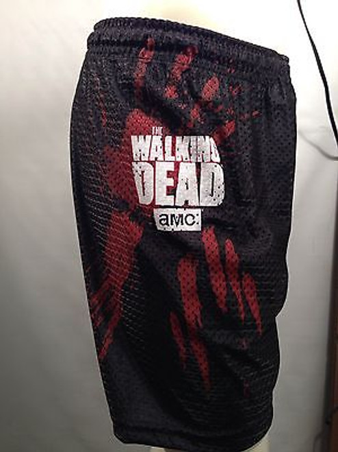 Authentic Walking Dead Hand Blood Mesh Shorts Tv Show Amc S-Xl Authentic Walking Dead Hand Blood Mesh Shorts Tv Show Amc S-Xl