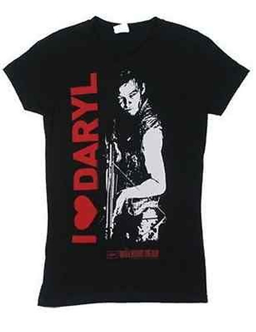 Authentic The Walking Dead I Love Daryl Heart Zombie Juniors Ladies Shirt L Authentic The Walking Dead I Love Daryl Heart Zombie Juniors Ladies Shirt L