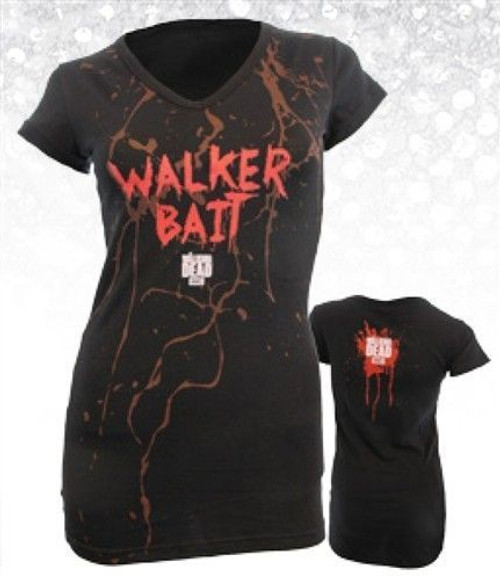 The Walking Dead Walker Bait Daryl Dixon Rick Glenn Rick Zombie Jrs V-Neck Shirt