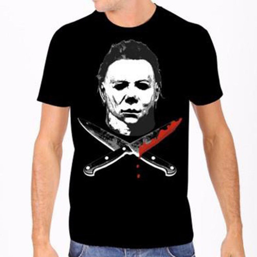 Universal Monsters Michael Myers Halloween II Cross Knives Killer Tee Shirt Goth Universal Monsters Michael Myers Halloween II Cross Knives Killer Tee Shirt Goth