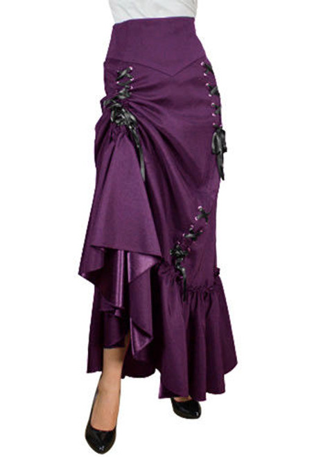 Three Way Lace Up Renaissance Skirt Purple Gothic Victorian Steampunk ...