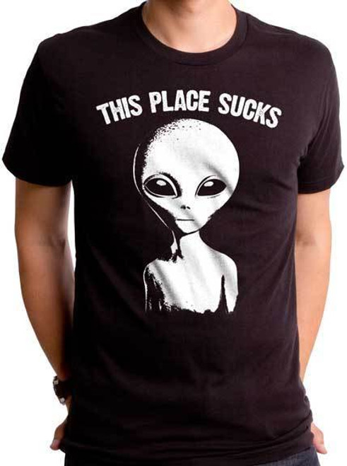 This Place Sucks Alien ET Space Extraterrestrial Planet Earth Mens Shirt GT6718