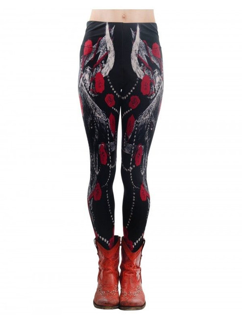 Too Fast Addicted Roses For Satan Occult Goth Punk Tattoo Womens Leggings Pants Too Fast Addicted Roses For Satan Occult Goth Punk Tattoo Womens Leggings Pants