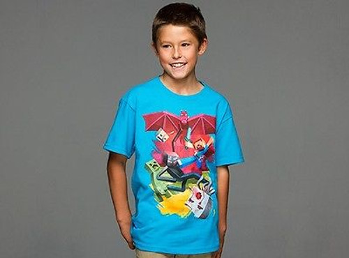 Authentic Minecraft Samcube Battle Youth Tee Steve Creeper Dragon Shirt S-Xl Authentic Minecraft Samcube Battle Youth Tee Steve Creeper Dragon Shirt S-Xl