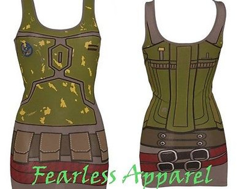Authentic Star Wars I Am Boba Fett Juniors Costume Tank Tunic Dress S-Xxl Authentic Star Wars I Am Boba Fett Juniors Costume Tank Tunic Dress S-Xxl