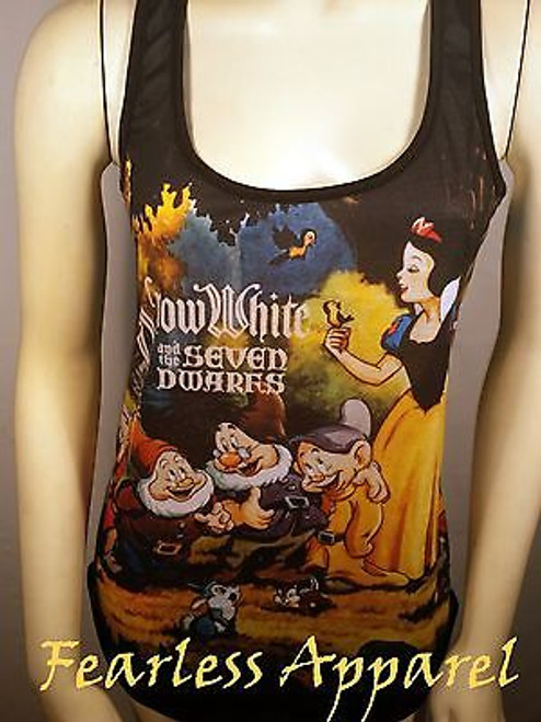 Snow White Movie Scene Seven Dwarfs Disney Forest Juniors Tank Top Shirt S-Xl Snow White Movie Scene Seven Dwarfs Disney Forest Juniors Tank Top Shirt S-Xl