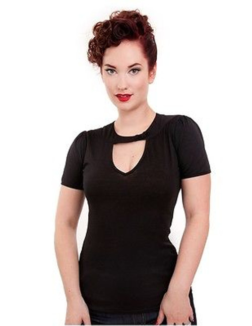 Steady Sneaky Preview Top Black Goth Punk Rocker Pin Up Rockabilly Shirt S-3Xl