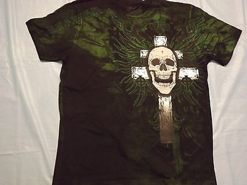 Xzavier Release The Wicked Gravestone Skull Wings Cross Adult Mens