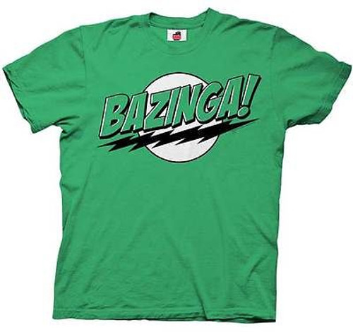 Officially Licensed Big Bang Theory Green Bazinga Tv Show T Shirt Large Officially Licensed Big Bang Theory Green Bazinga Tv Show T Shirt Large