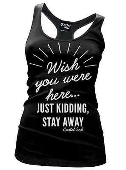 CARTEL INK WISH YOU WERE HERE TATTOO RACER BACK WOMENS TANK T TEE SHIRT S-XXL