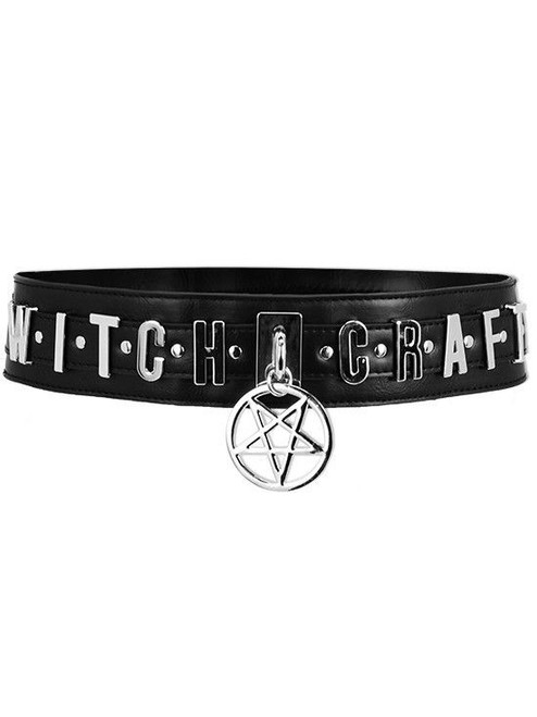 Restyle Witchcraft Pentagram Goth Punk Occult Vegan Leather Accessory Waist Belt