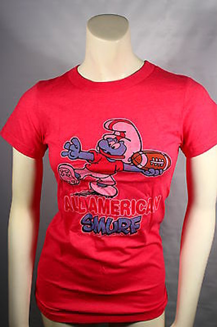 Authentic Junk Food The Smurfs All American Smurf Junior Jr Girls T Shirt Small Authentic Junk Food The Smurfs All American Smurf Junior Jr Girls T Shirt Small