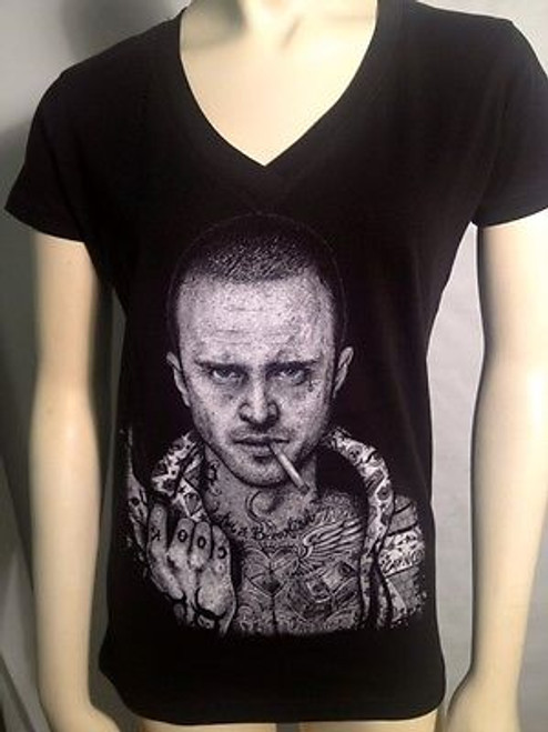 Black Market Art Breaking Bad Jesse Pinkman Girls Jrs V Neck Shirt S-Xl