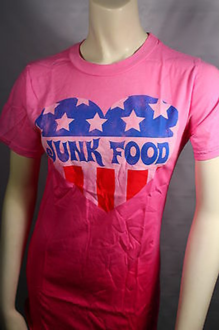 Authentic Junk Food Girls Logo Flag Heart Junior Jr Girls T Shirt Medium Authentic Junk Food Girls Logo Flag Heart Junior Jr Girls T Shirt Medium