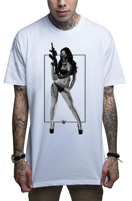 Mafioso Janie Sexy Tattooed Woman Guns Weapons Bullets Urban Gangsters T Shirt Mafioso Janie Sexy Tattooed Woman Guns Weapons Bullets Urban Gangsters T Shirt